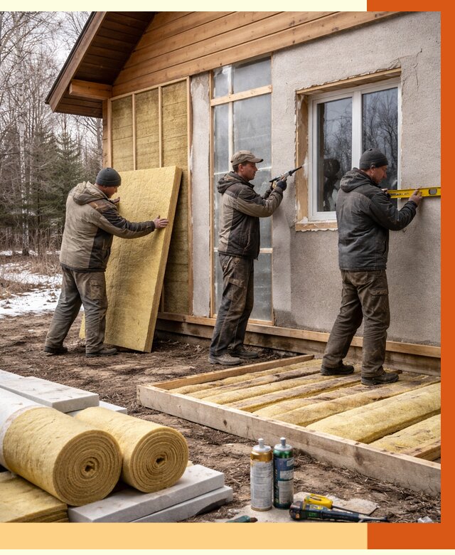 Утепление дачного дома в Вязниках от 5074 руб/м2 — недорого | ТепломастерВзн