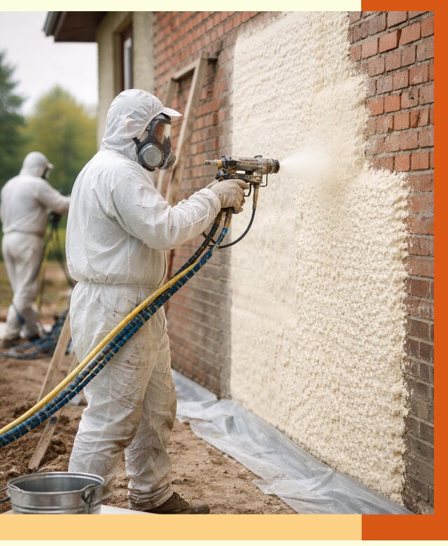 Утепление кирпичного дома ППУ в Вязниках под ключ от 6944 руб. | ТепломастерВзн