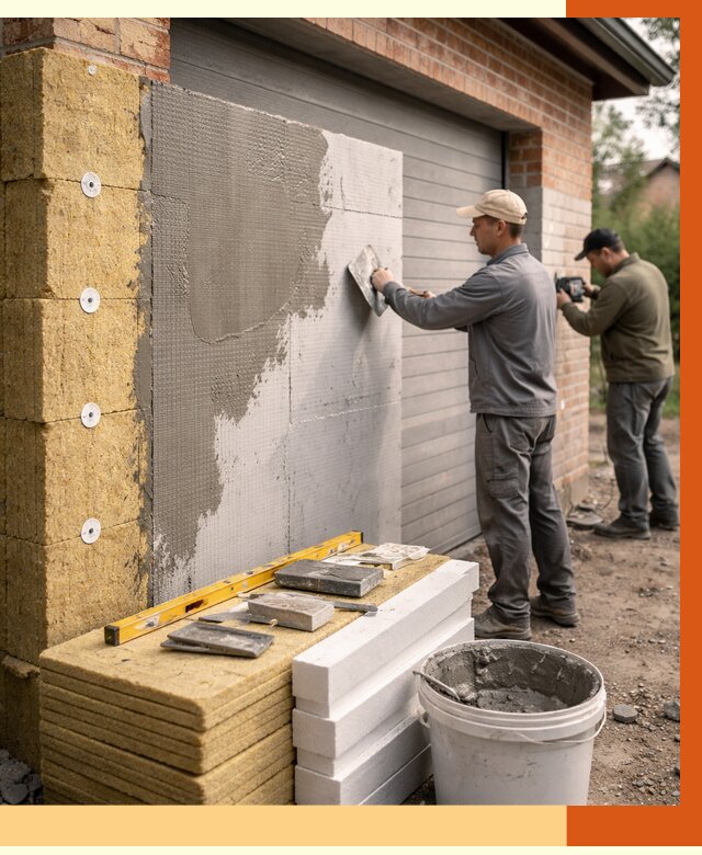 Утепление гаража снаружи в Вязниках от 4487 руб. за м2 — наружное утепление под ключ | ТепломастерВзн