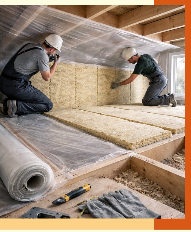 Утепление перекрытий в Вязниках от 3045 руб/м2 — утепление межэтажных и чердачных | ТепломастерВзн