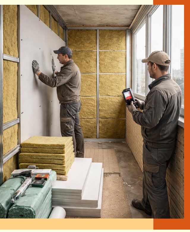 Утепление балкона в Вязниках от 4807 руб. под ключ | ТепломастерВзн